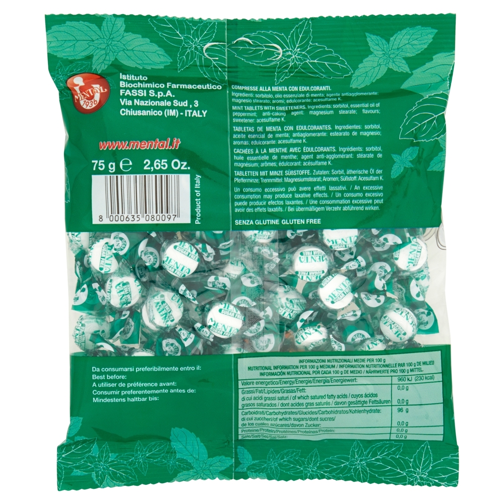Mental Menta Compresse Sugar Free 75 g
