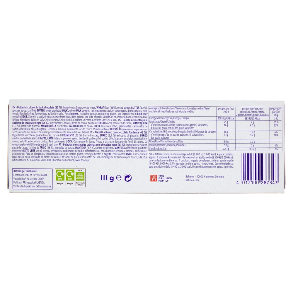 Bahlsen Choco Leibniz Dark 111 g