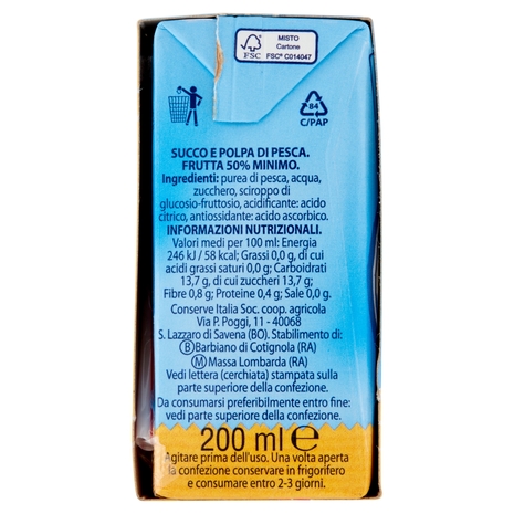 Jolly Colombani Pesca Succo e Polpa 3 x 200 ml