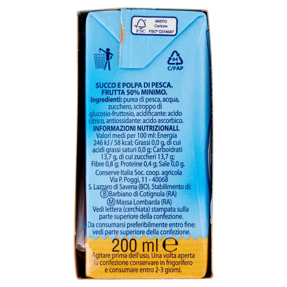 Jolly Colombani Pesca Succo e Polpa 3 x 200 ml