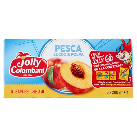 Jolly Colombani Pesca Succo e Polpa 3 x 200 ml