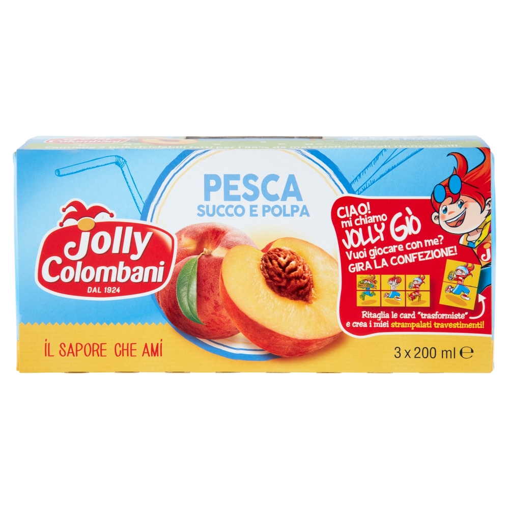 Jolly Colombani Pesca Succo e Polpa 3 x 200 ml