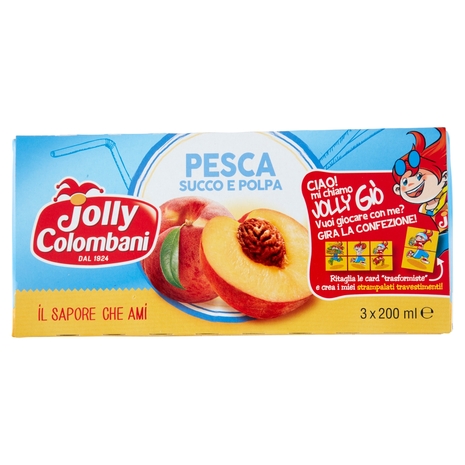 Jolly Colombani Pesca Succo e Polpa 3 x 200 ml