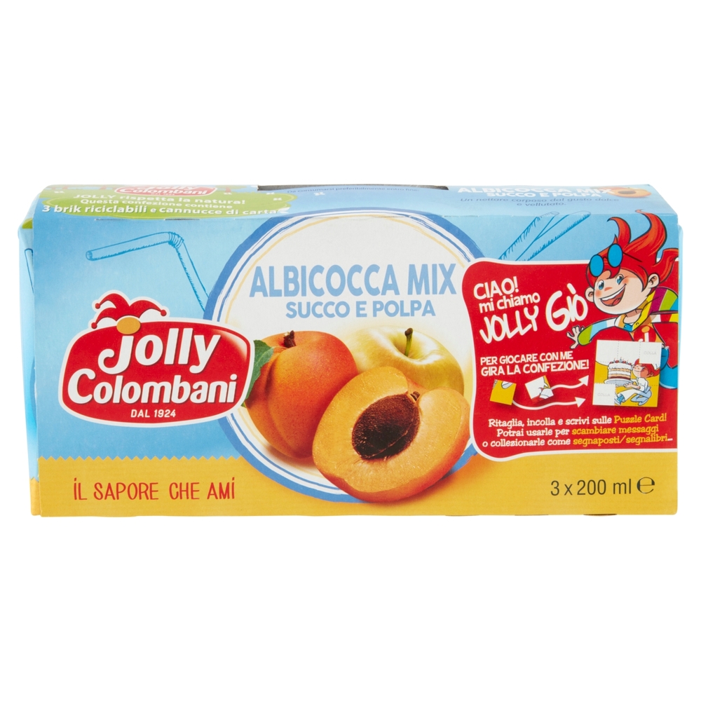 Jolly Colombani Albicocca Mix Succo e Polpa 3 x 200 ml