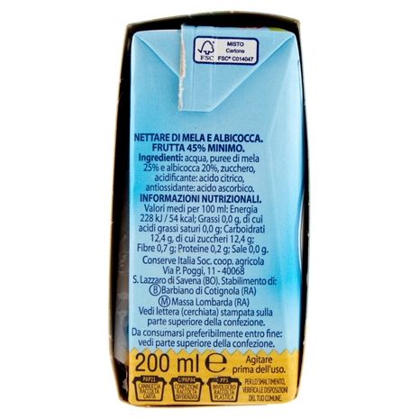 Jolly Colombani Albicocca Mix Succo e Polpa 3 x 200 ml