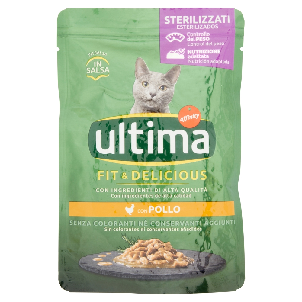 ultima Cat Sterilizzati Fit & Delicious con Pollo in Salsa 85 g