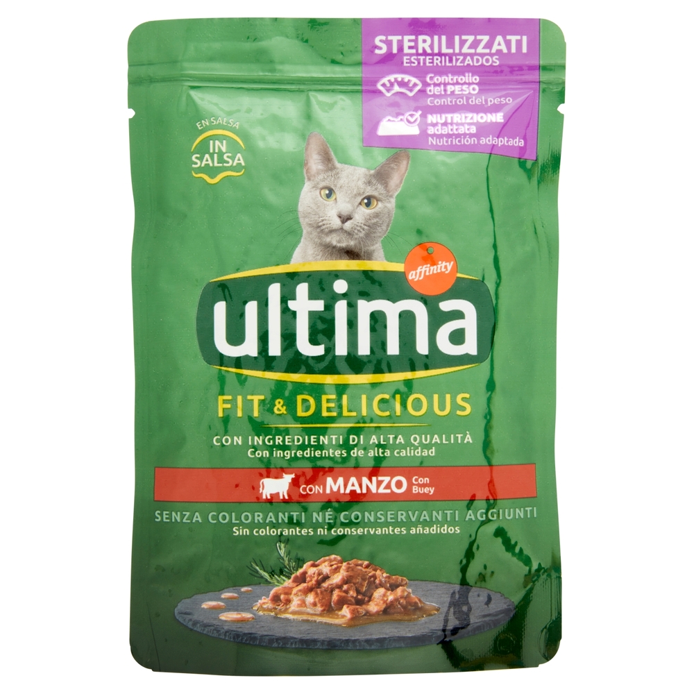ultima Cat Sterilizzati Fit & Delicious con Manzo in Salsa 85 g