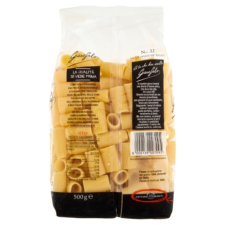 Garofalo Mezze Maniche Rigate 32 Pasta di Gragnano IGP 500 g