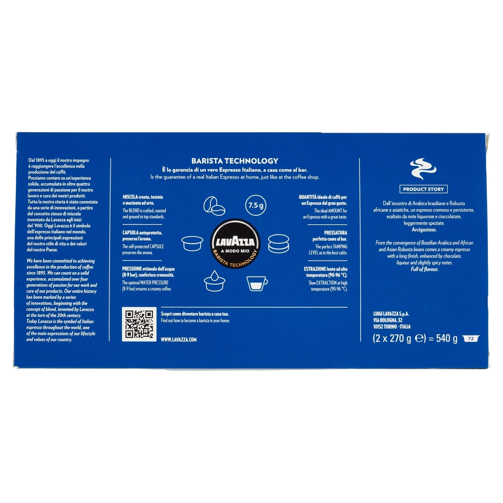 Lavazza A Modo Mio Crema e gusto Classico 72 capsule 540g