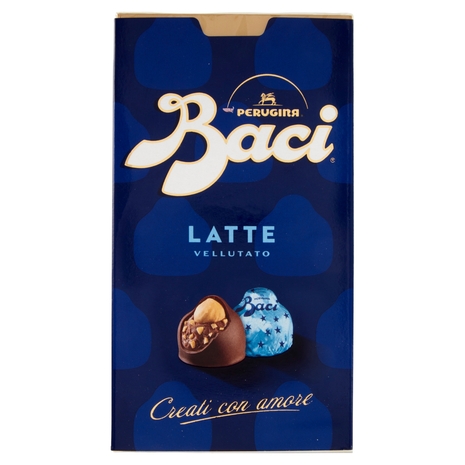 BACI PERUGINA Latte Cioccolatini ripieni al gianduia e nocciola intera scatola 200g