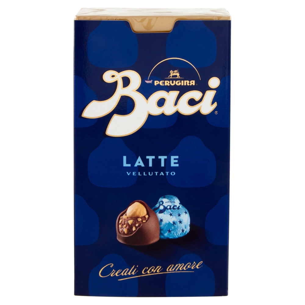 BACI PERUGINA Latte Cioccolatini ripieni al gianduia e nocciola intera scatola 200g