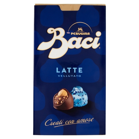 BACI PERUGINA Latte Cioccolatini ripieni al gianduia e nocciola intera scatola 200g