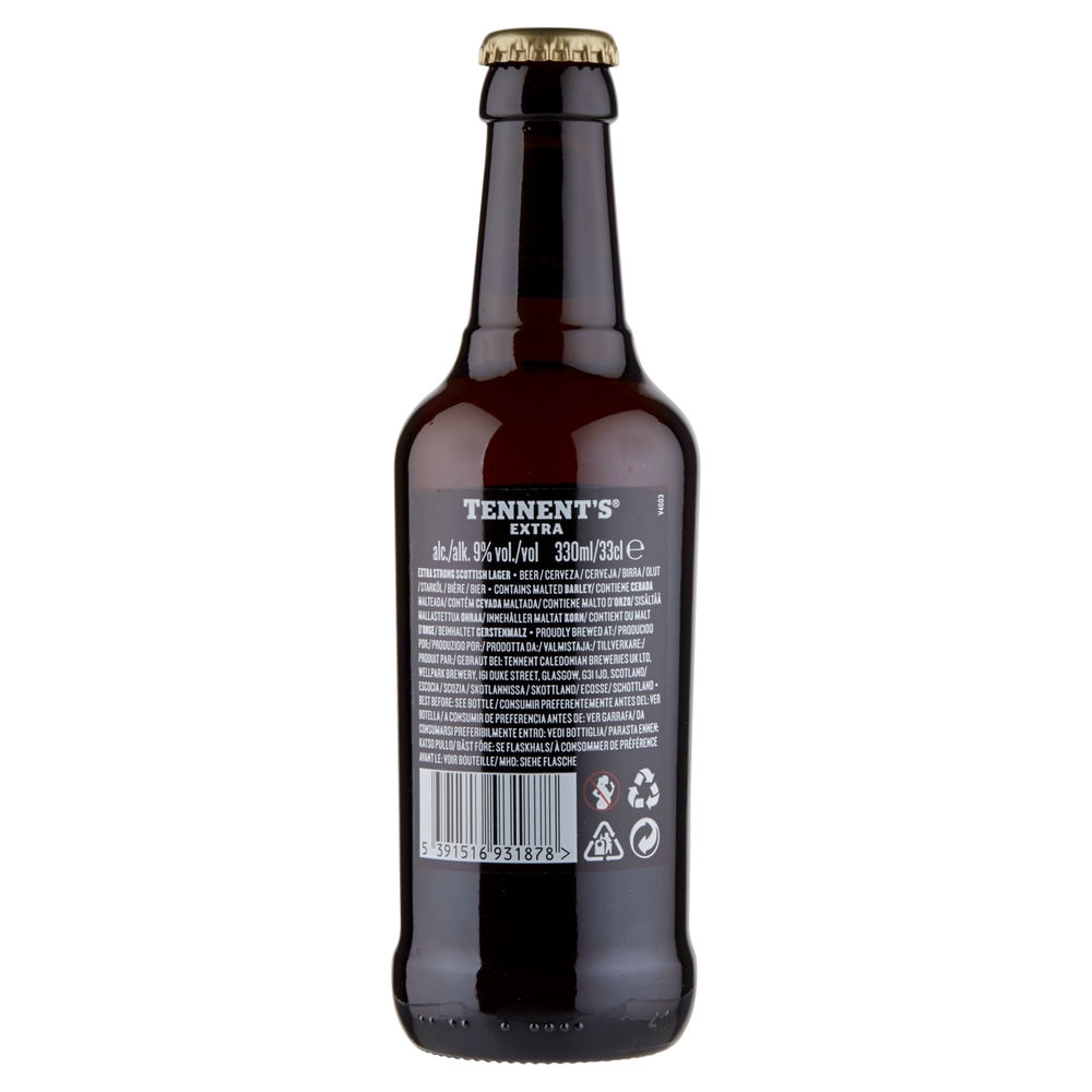 TENNENT'S EXTRA Birra strong scottish lager bottiglia 33cl