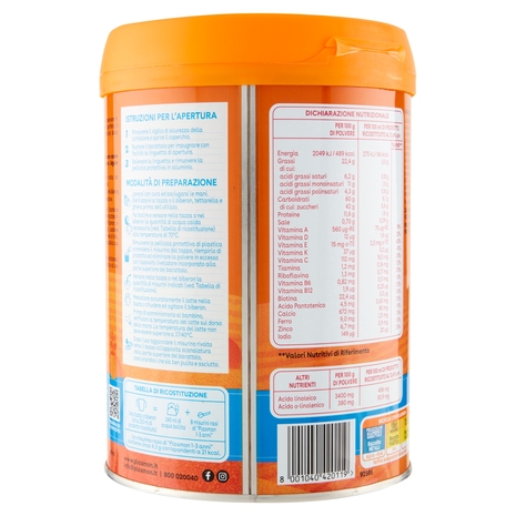 Plasmon Latte di Crescita Nutri mune 1-3 Anni 800 g