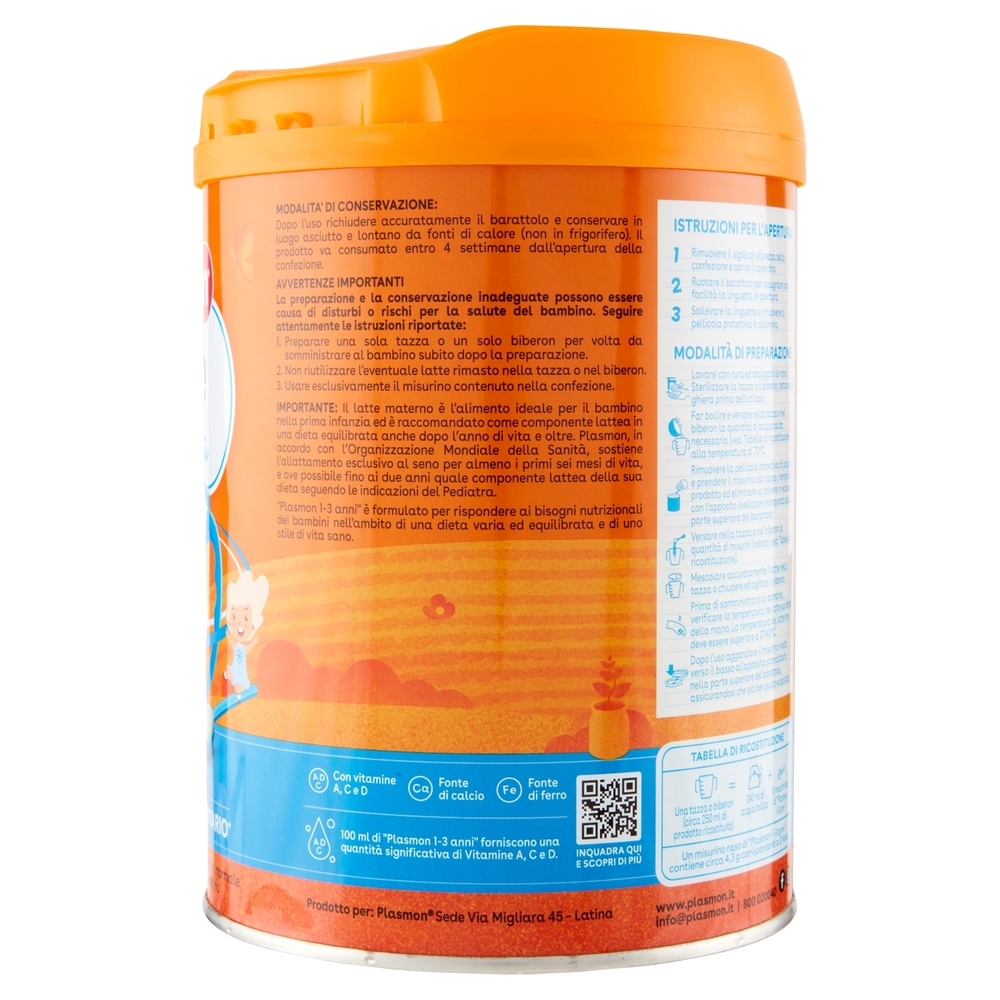 Plasmon Latte di Crescita Nutri mune 1-3 Anni 800 g