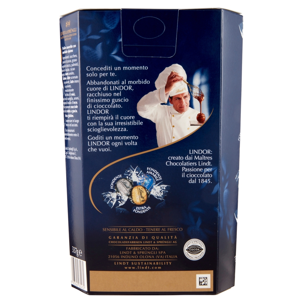 Lindt Cioccolatini Lindor Cioccolatini assortiti Scatola 337 g