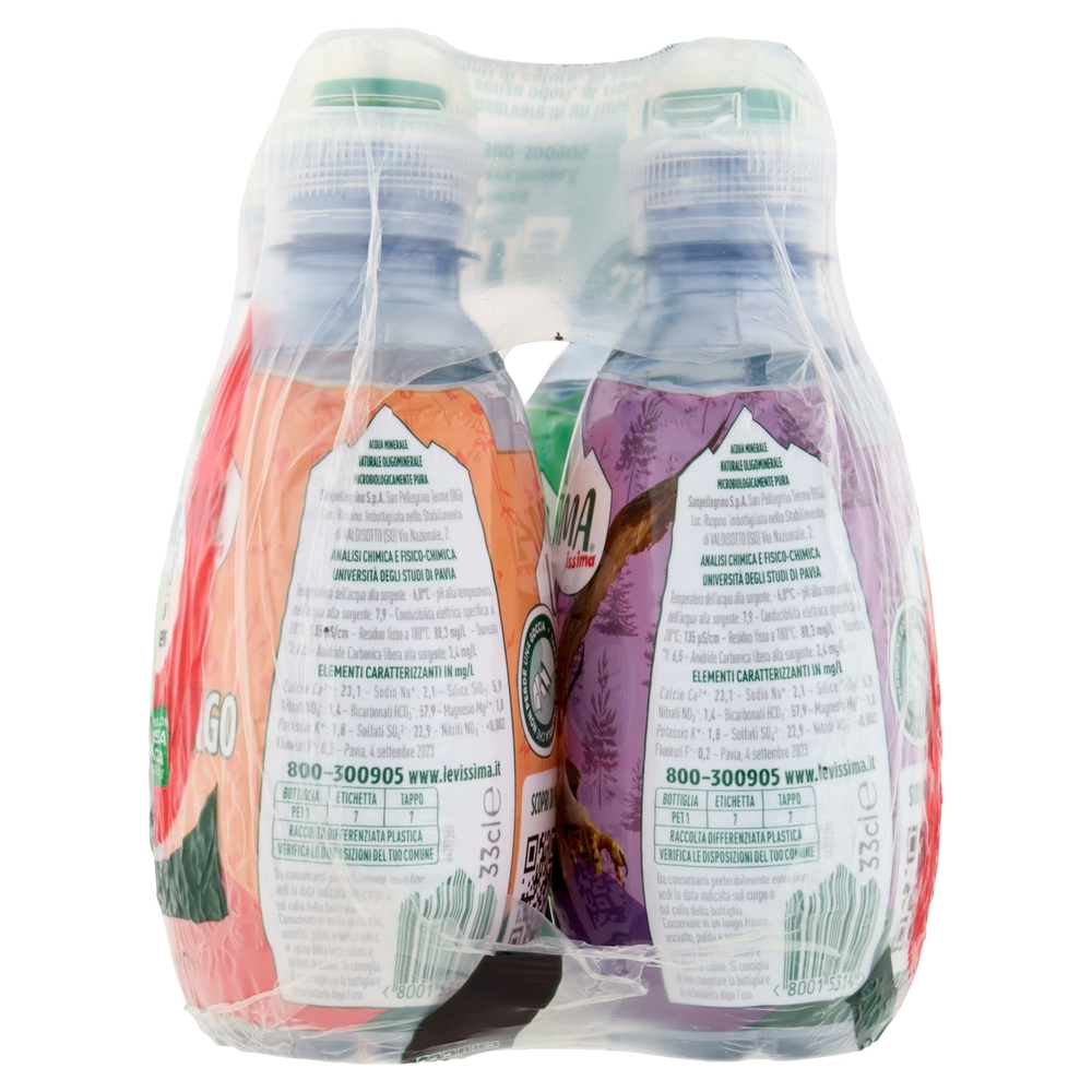 LEVISSIMA, Acqua Naturale R-PET 25% 4 x 0,33 L