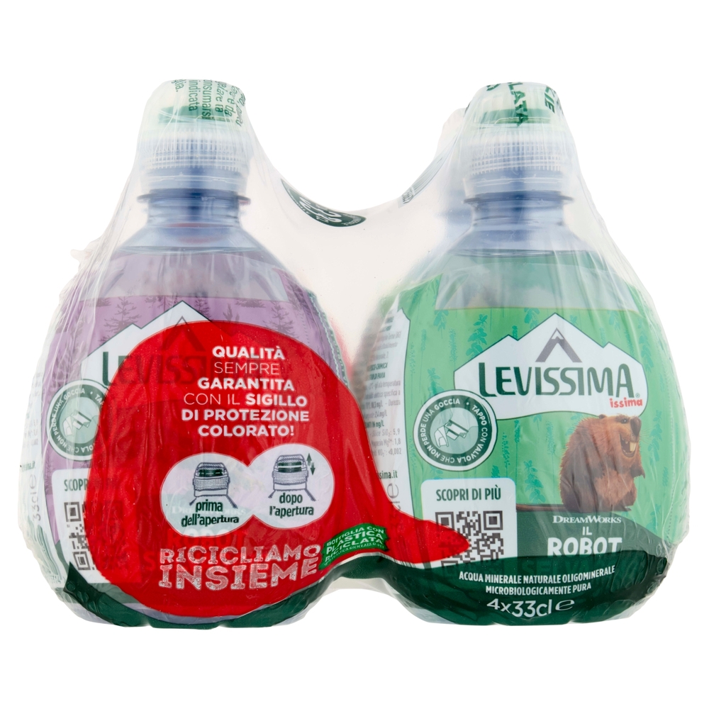 LEVISSIMA, Acqua Naturale R-PET 25% 4 x 0,33 L