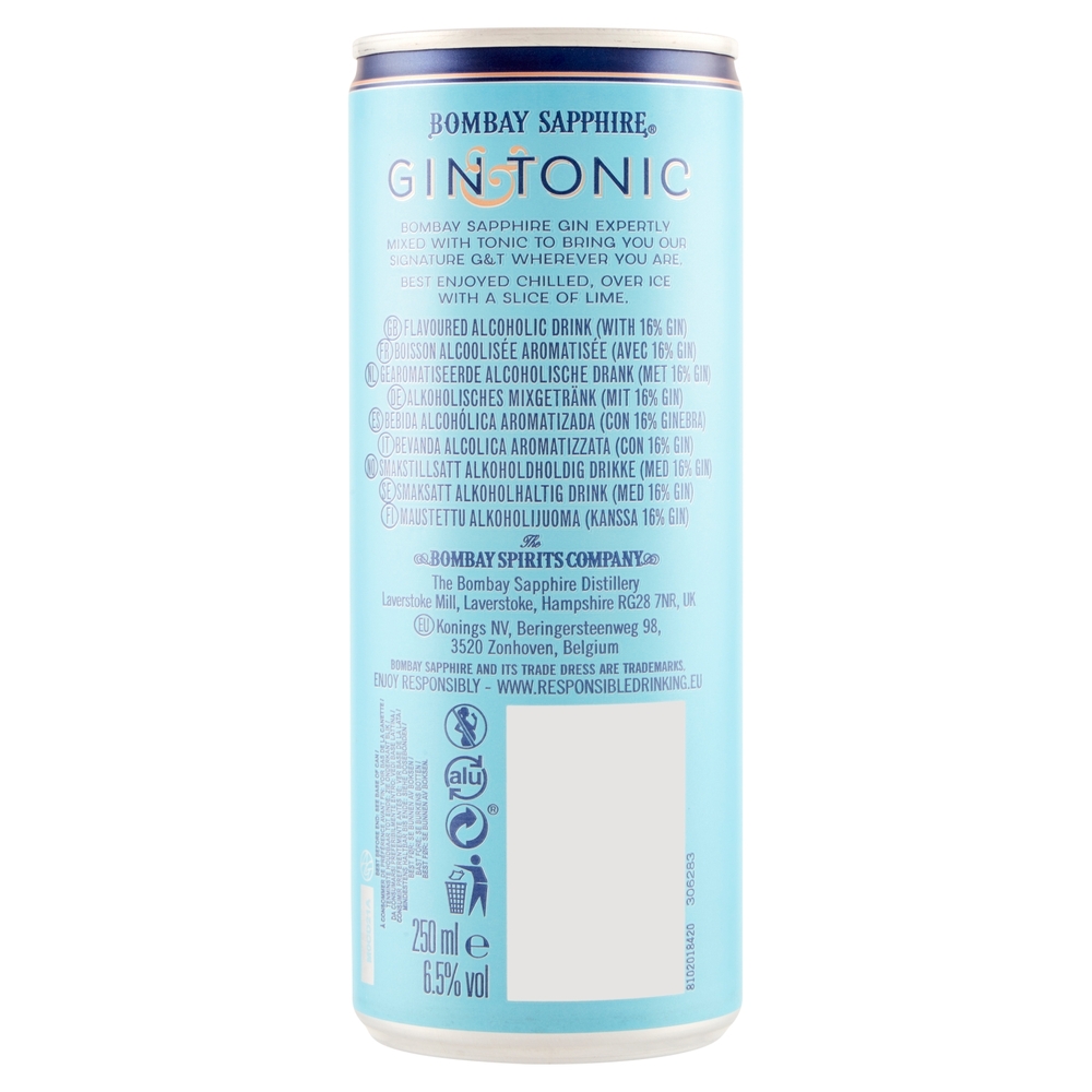 Bombay Sapphire Gin & Tonic 250 ml