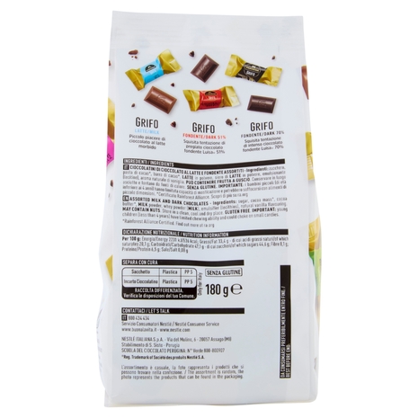 PERUGINA Grifo Assortito Cioccolatini Fondenti e al Latte sacchetto 180 g