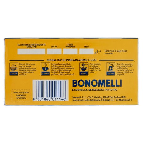 Bonomelli Notti calme Camomilla Setacciata 18 Filtri 27 g