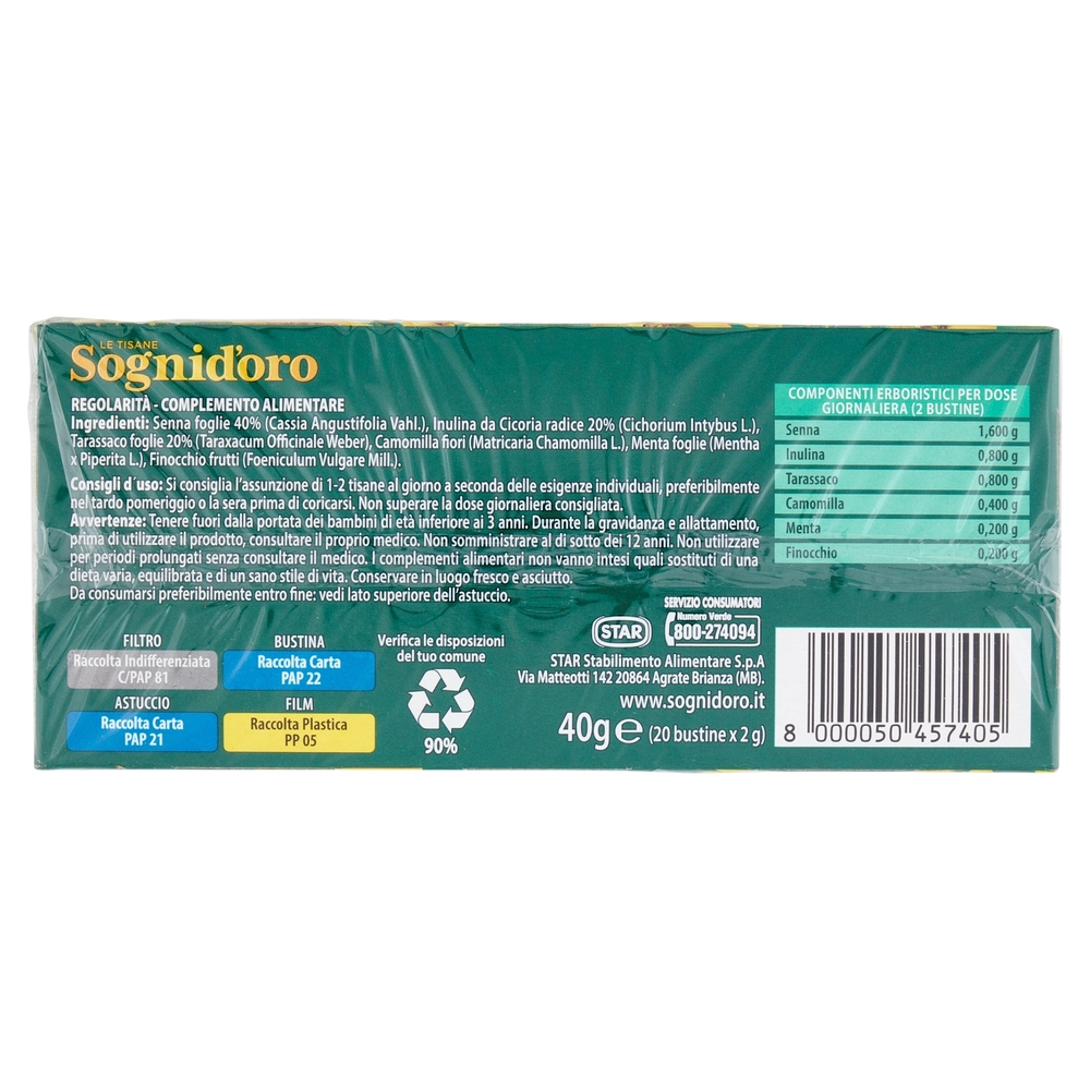 Sognid'oro Regolarità 20 x 2 g