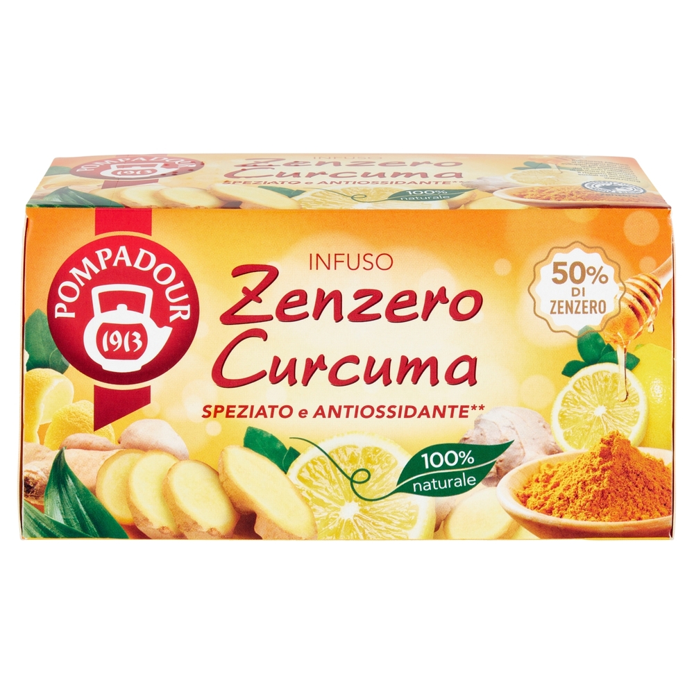 Pompadour Infuso Zenzero Curcuma bustine 20 x 1,8 g