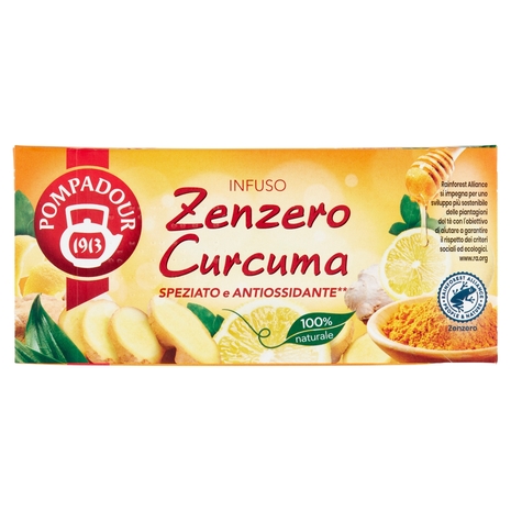 Pompadour Infuso Zenzero Curcuma bustine 20 x 1,8 g