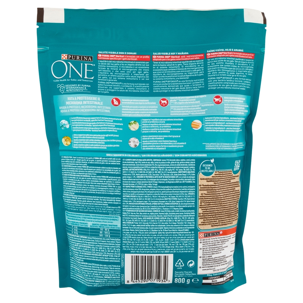 PURINA ONE Sterilcat Ricco in Salmone 800 g