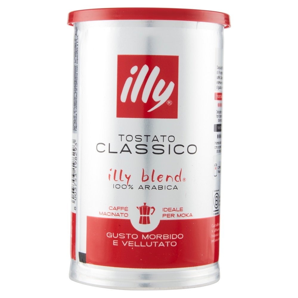 illy Tostato Classico Caffè Macinato Ideale per Moka 185 g