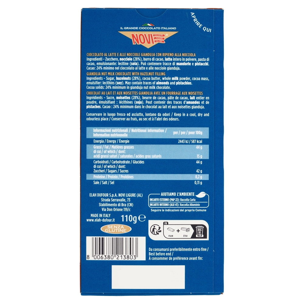 Novi Cuadro Classico Tavoletta Cremino 110 g