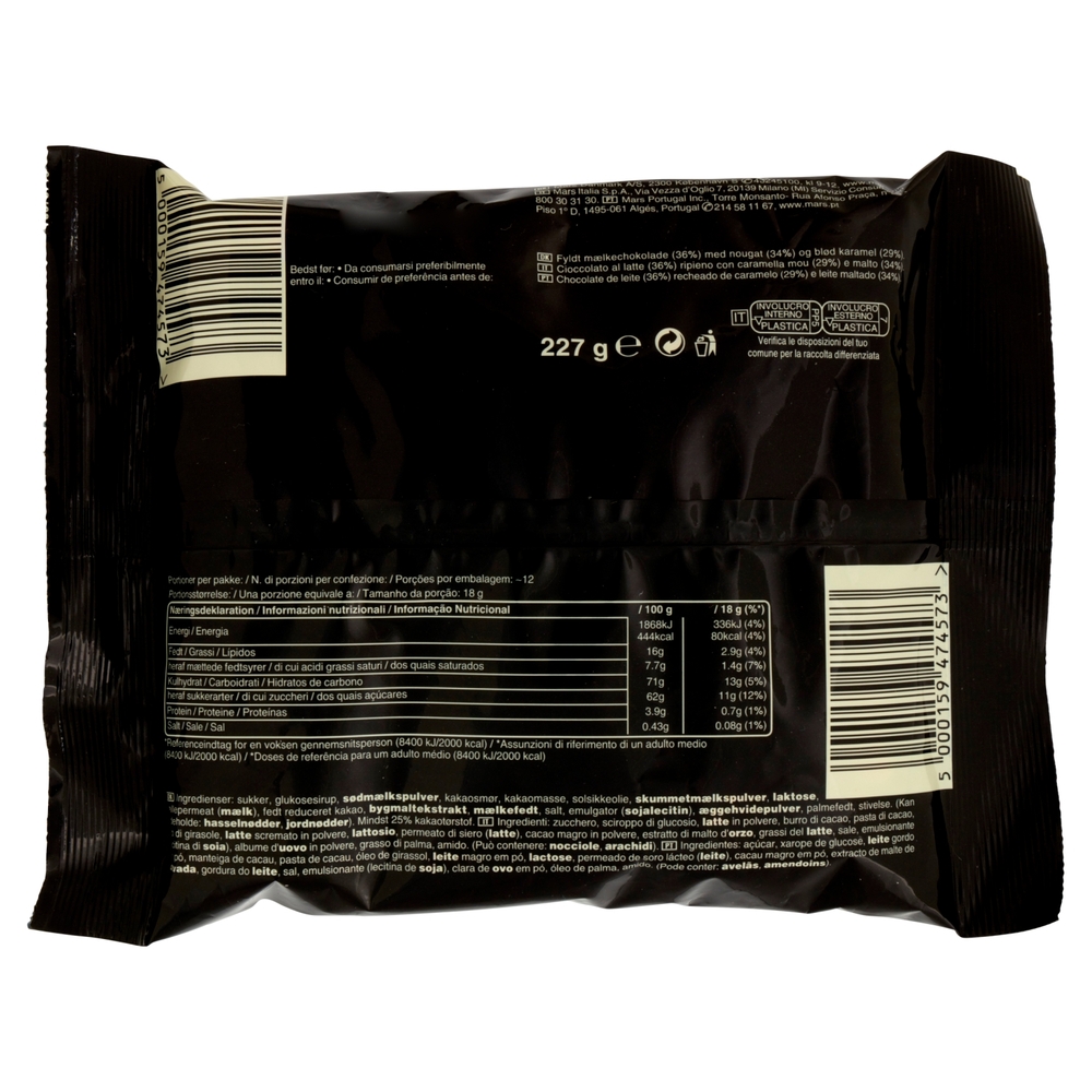 Mars Minis Snack Cioccolatini al Latte e Caramello 227gr