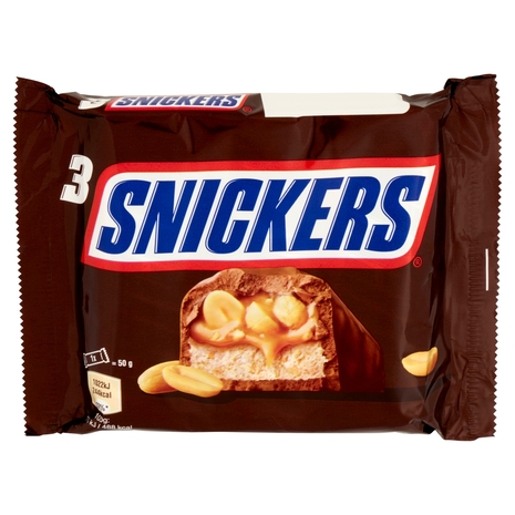 Snickers Barretta Snack al Cioccolato al Latte con Arachidi x3 150 g