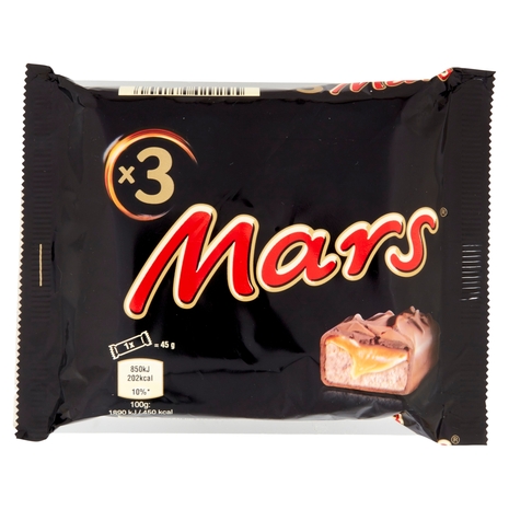 Mars Barretta Snack al Cioccolato al Latte con Caramello x3 135 g