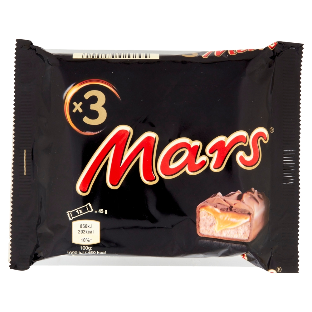 Mars Barretta Snack al Cioccolato al Latte con Caramello x3 135 g