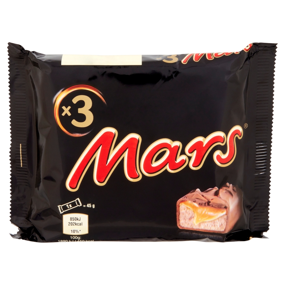 Mars Barretta Snack al Cioccolato al Latte con Caramello x3 135 g