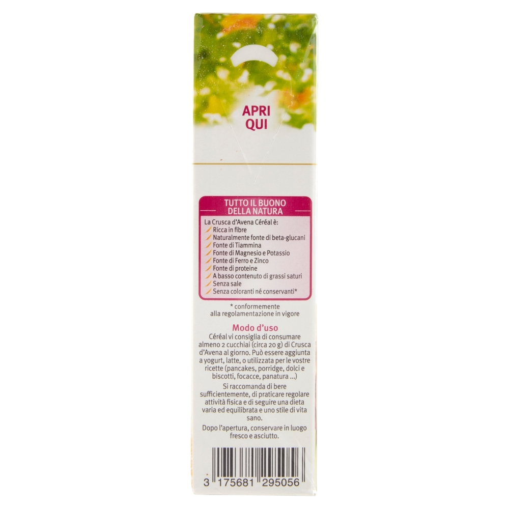 Céréal Nutrizione e Fibre Crusca d'Avena, naturalmente ricca in fibre e vitamine B1 e B6 - 360 g