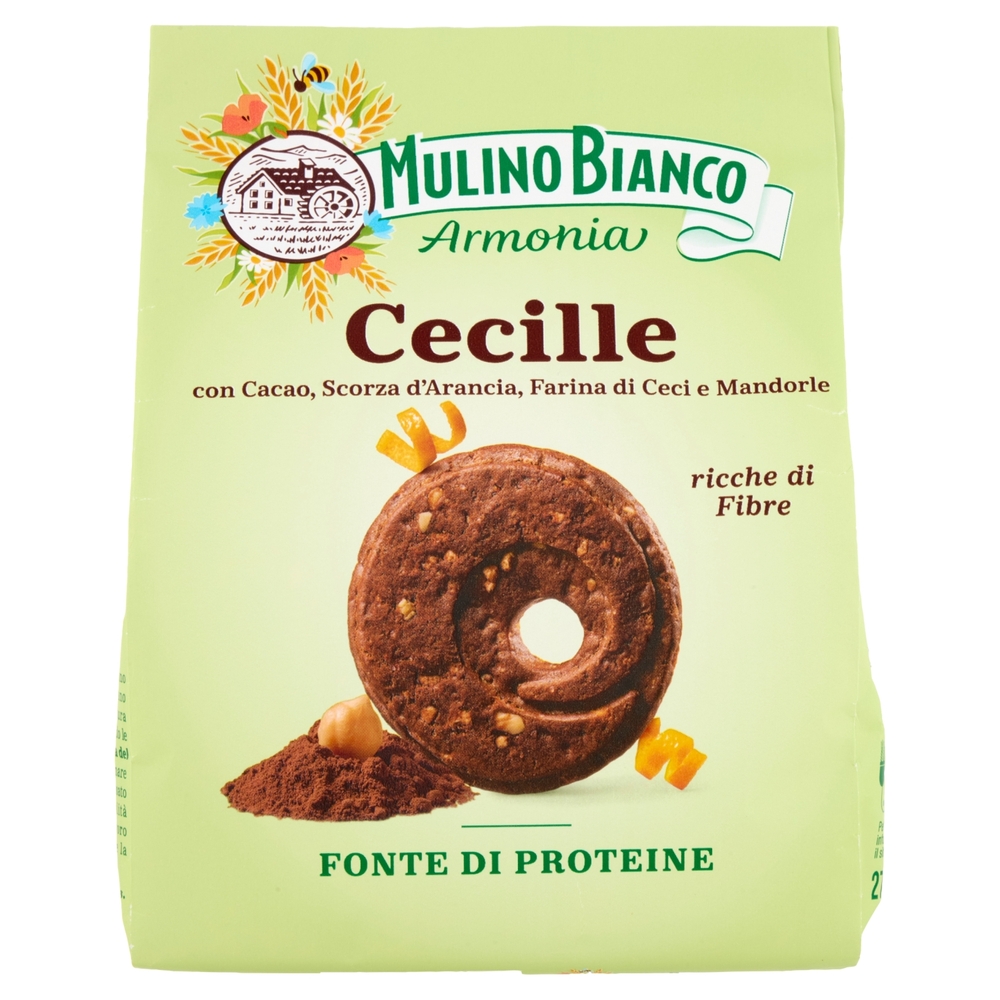 Mulino Bianco Armonia Cecille Biscotti Cacao di Farina Ceci Scorza Arancia Fonte Proteine 270g