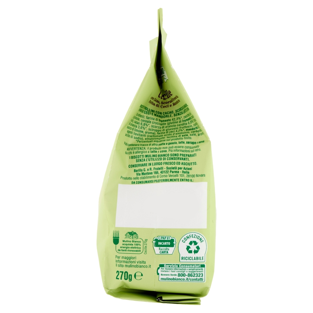Mulino Bianco Armonia Cecille Biscotti Cacao di Farina Ceci Scorza Arancia Fonte Proteine 270g