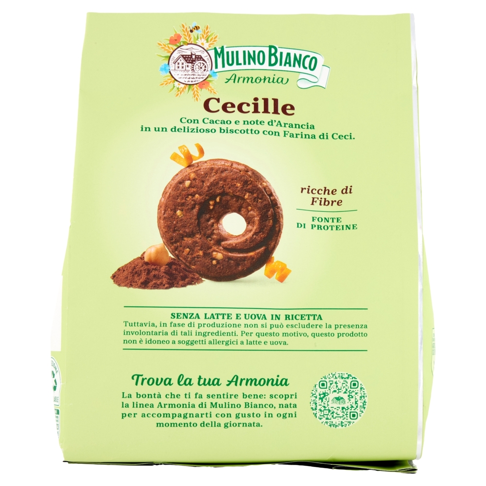 Mulino Bianco Armonia Cecille Biscotti Cacao di Farina Ceci Scorza Arancia Fonte Proteine 270g