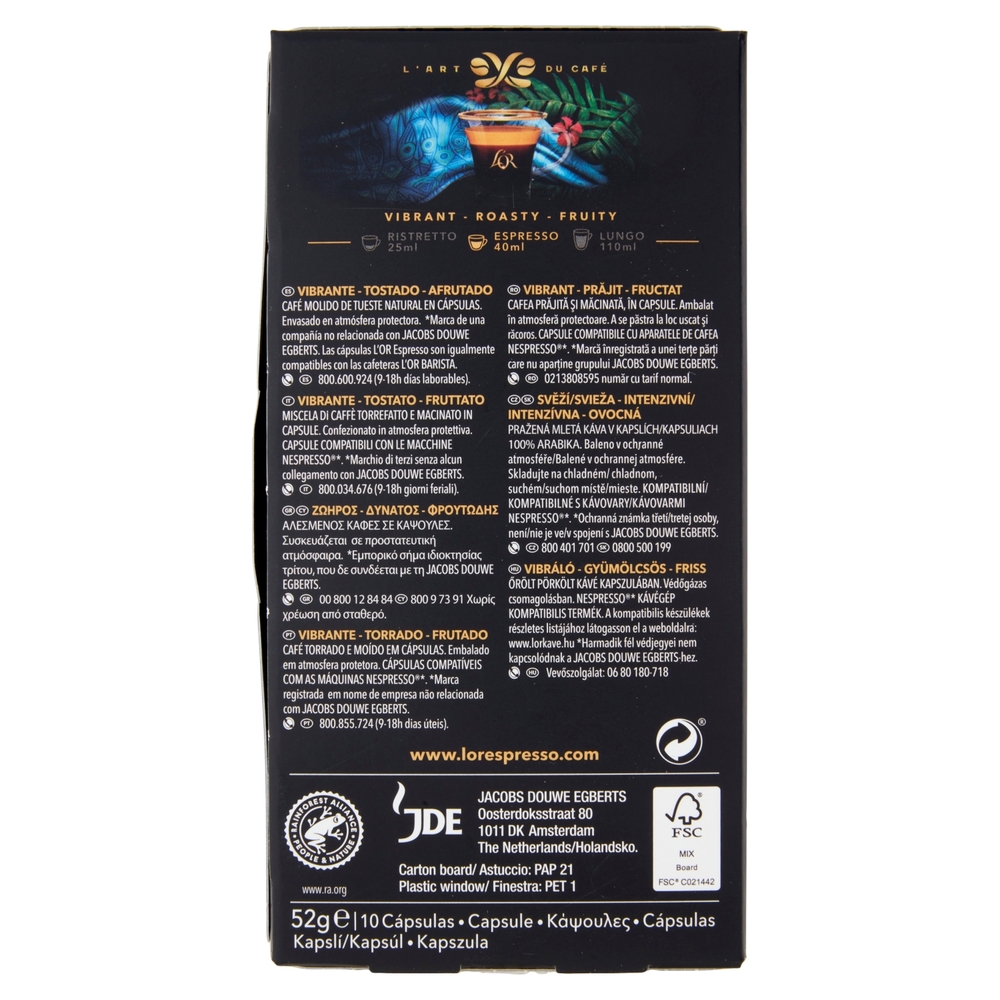 L'Or Espresso Origins Collection Papua New Guinea Highlands 10 Capsule 52 g