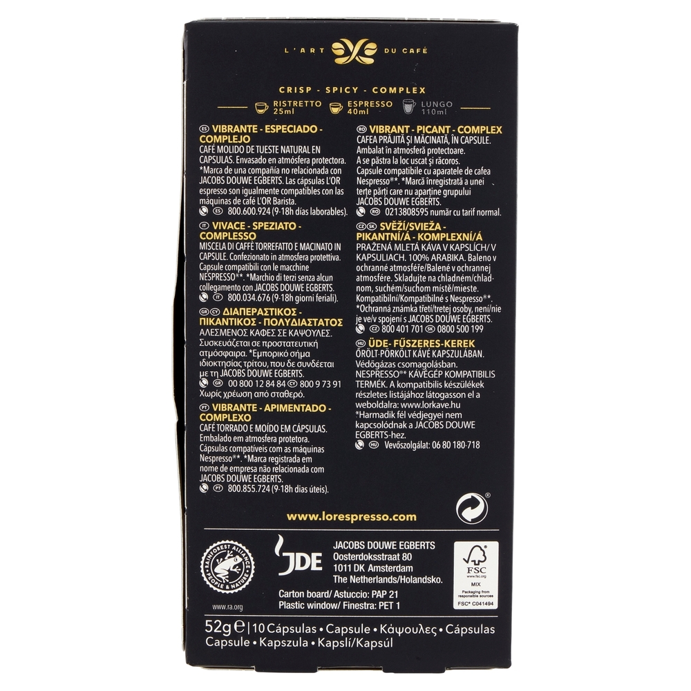 L'Or Espresso Ristretto 10 Capsule 52 g