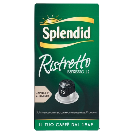 Splendid Ristretto Espresso 12 Capsule Compatibili con Macchine Nespresso* 10 Capsule 52 g