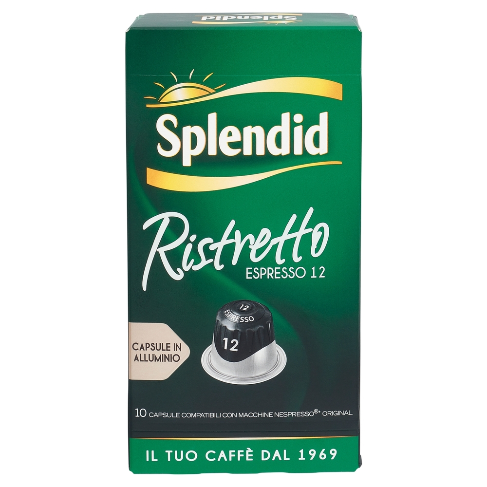 Splendid Ristretto Espresso 12 Capsule Compatibili con Macchine Nespresso* 10 Capsule 52 g