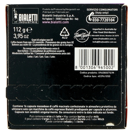 Bialetti Caffè d'Italia Espresso Bar Milano 16 Capsule 112 g