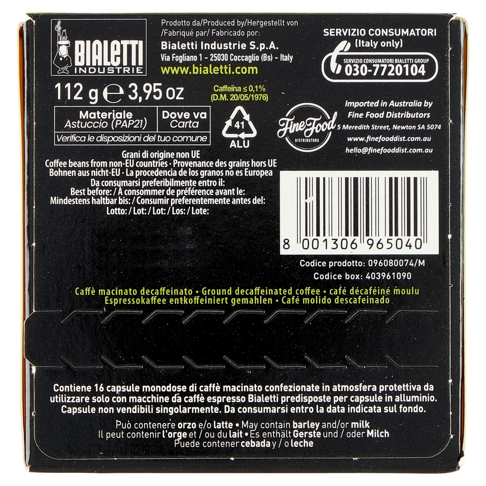 Bialetti Caffè d'Italia Espresso Bar Deka 16 Capsule 112 g