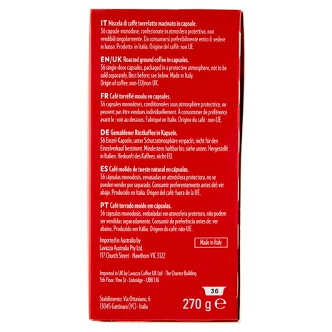 Lavazza A Modo Mio Qualità Rossa 36 Capsule 270 g