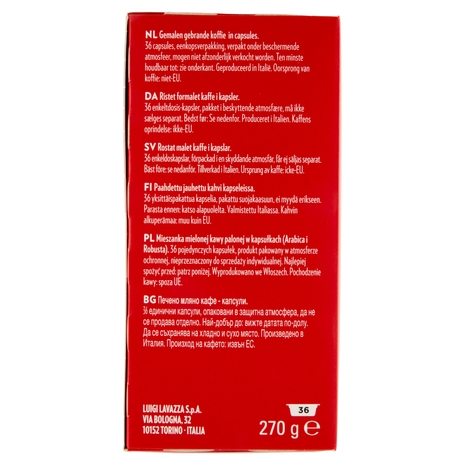 Lavazza A Modo Mio Qualità Rossa 36 Capsule 270 g