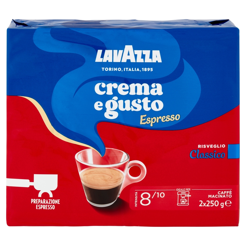 Lavazza Crema e Gusto Espresso Classico Caffè Macinato 2 x 250 g