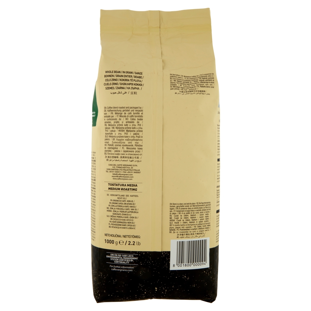 Caffè Vergnano 1882 Granaroma Miscela Classica Caffè in Grani 1000 g